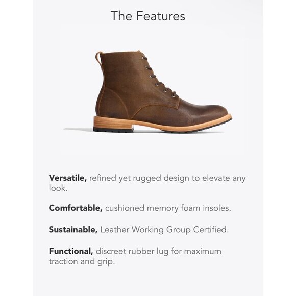 Nisolo Men Martin All weather boots, brown, Size 11 - Picture 8 of 11